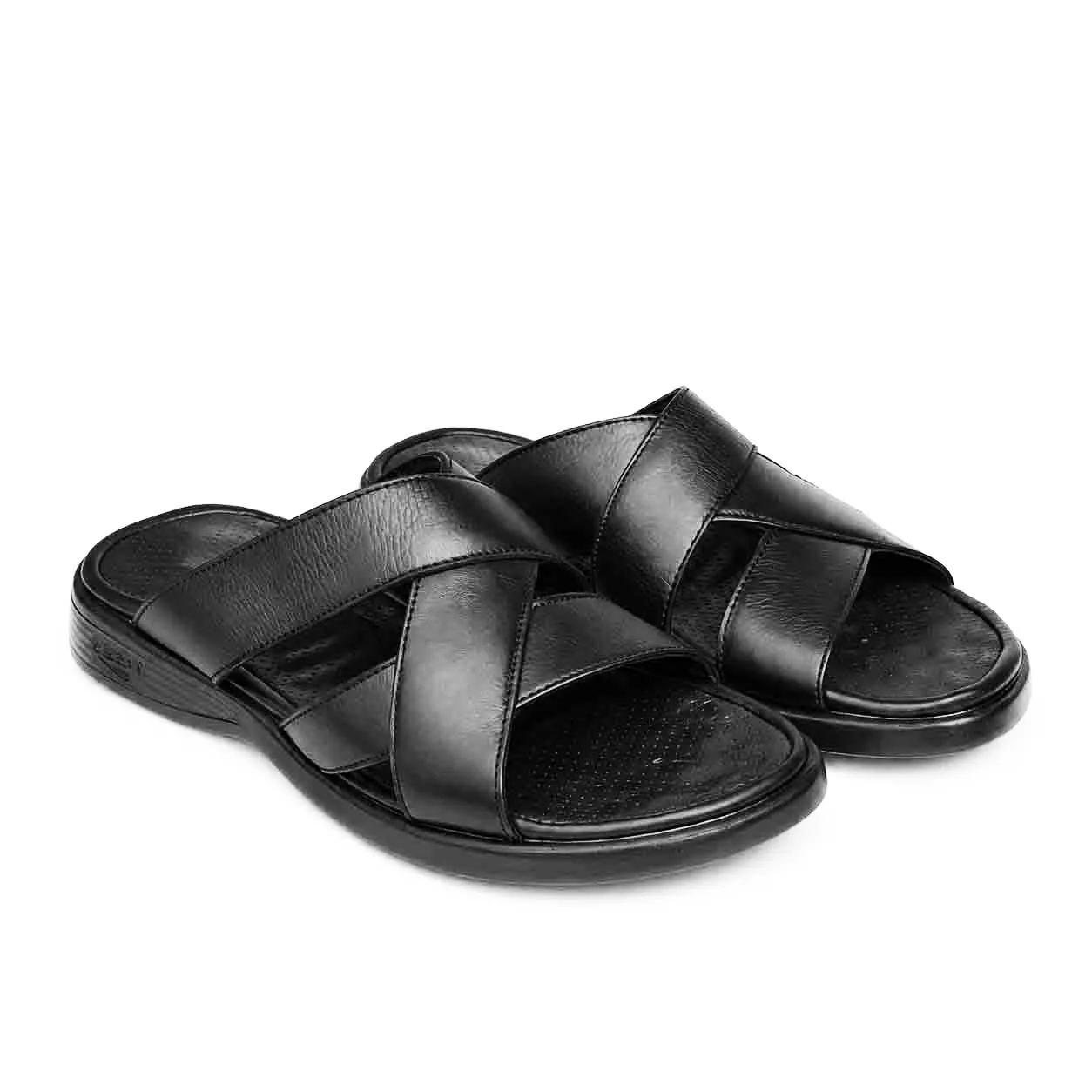 Sandale pour homme 216 noir cuir  miniature